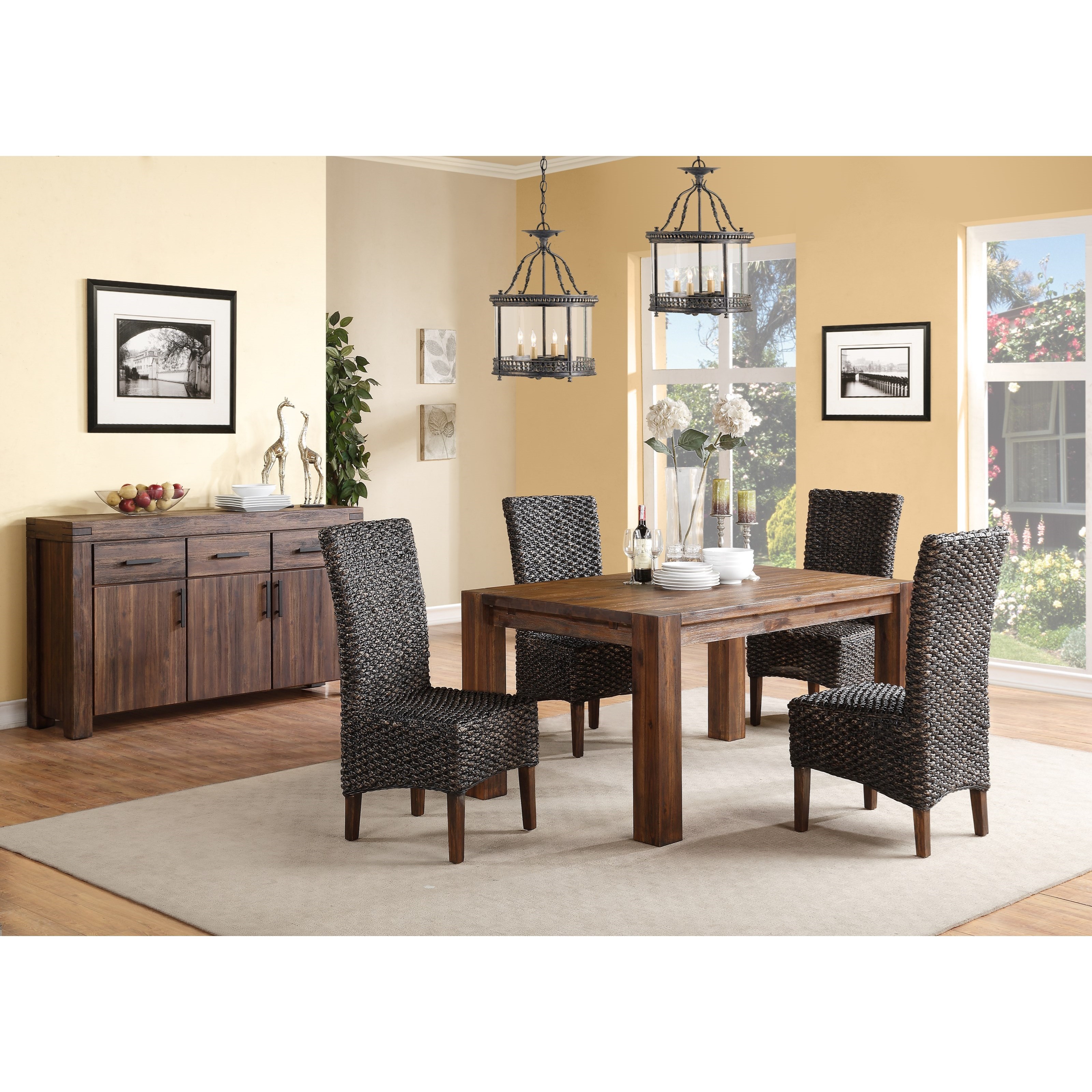 Dining table sales set with drawers